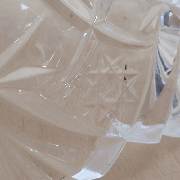 Vintage Crystal Bowl JG Durand Cristal France Stars Pattern Heavy 9 Inches - Picture 7 of 9